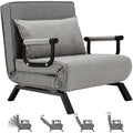 Gray Folding Convertible Sleeper Chair