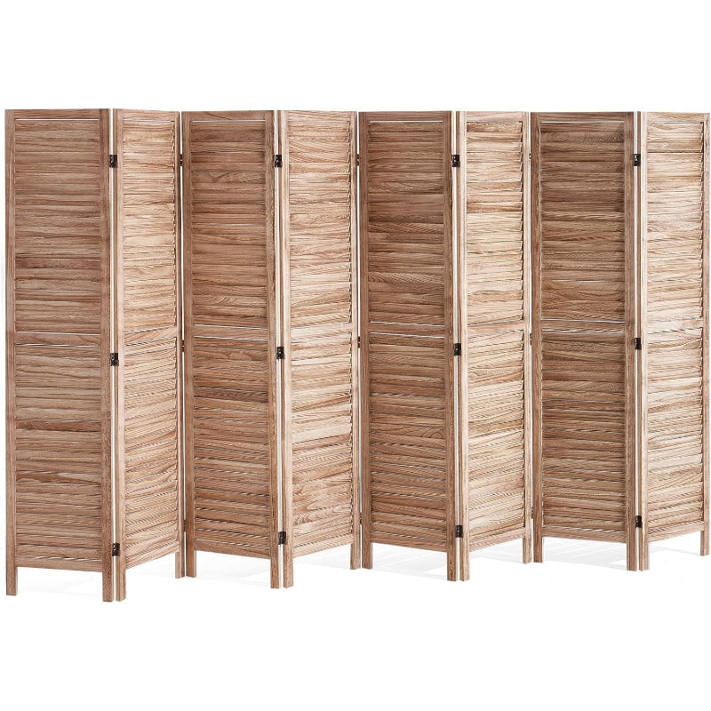 Louvered Wooden Folding Privacy Room Divider