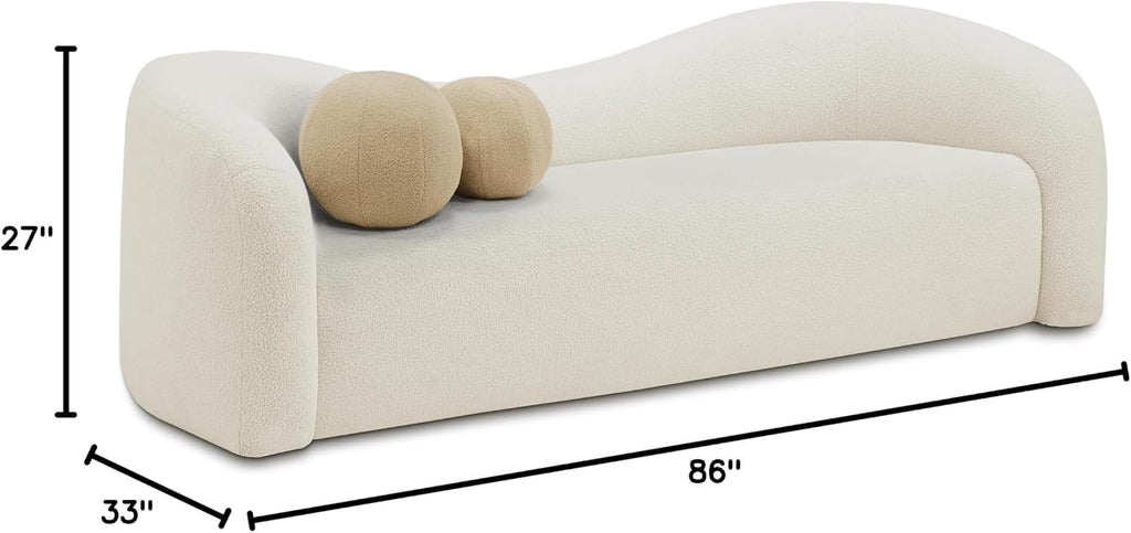 Cream Teddy Curved Contemporary Sofa