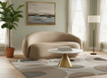 Taupe Velvet Modern Loveseat Sofa