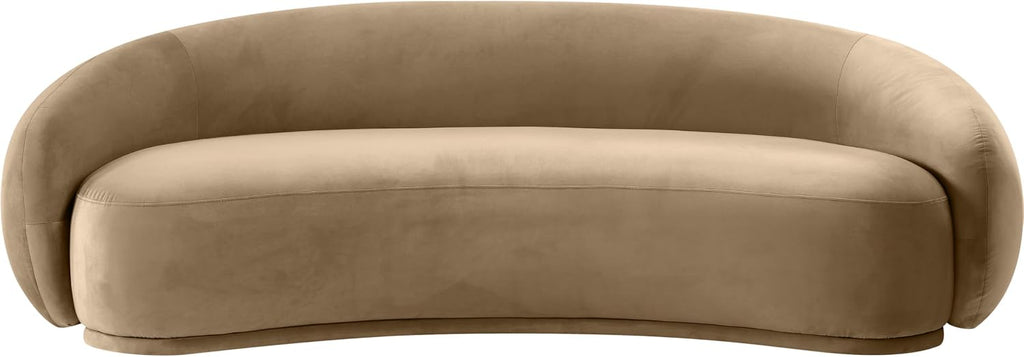 Beige Velvet Modern Contemporary Sofa
