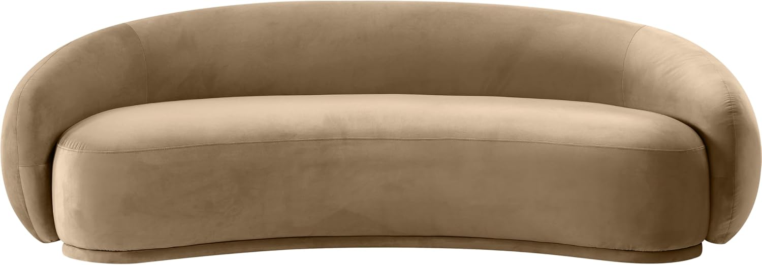 Beige Velvet Modern Contemporary Sofa