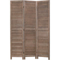 Brown Wooden Folding Privacy Room Divider