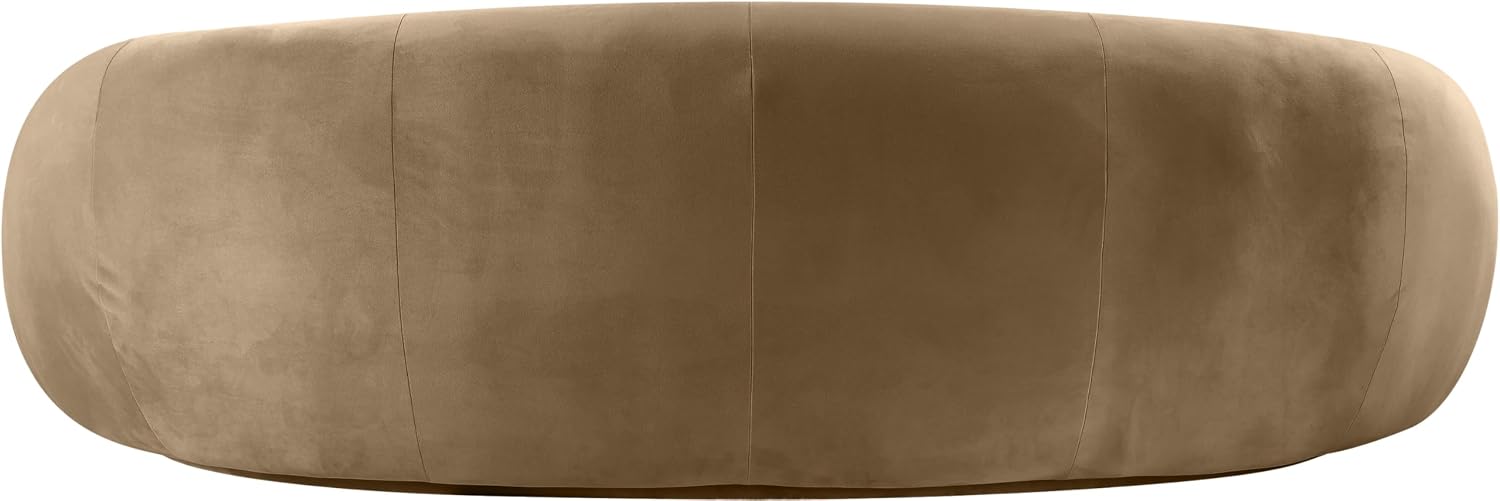 Beige Velvet Modern Contemporary Sofa