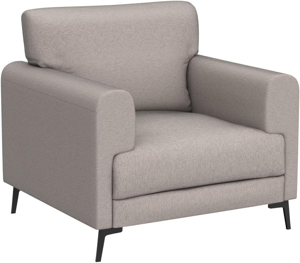Light‑Brown Linen Modern Accent Chair