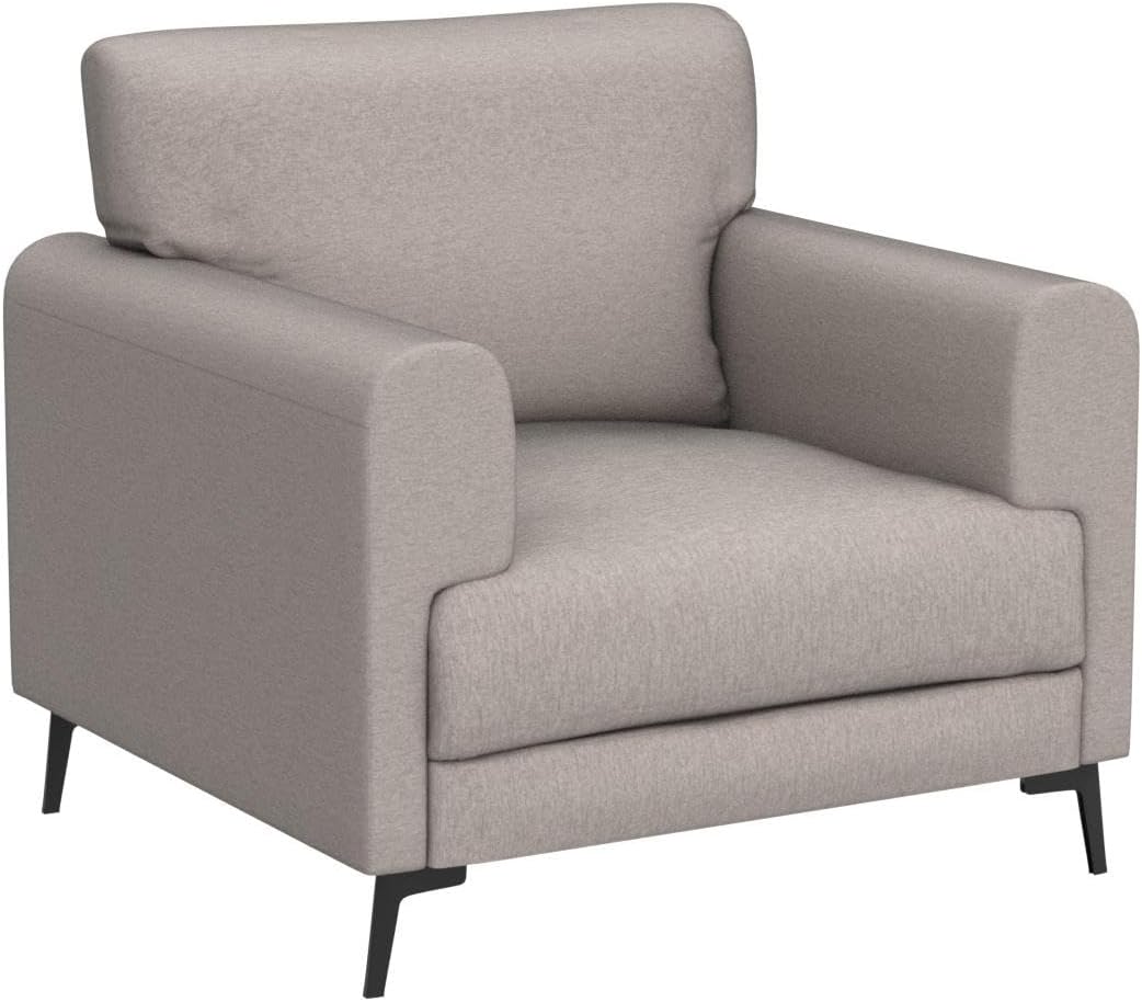 Light‑Brown Linen Modern Accent Chair