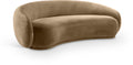 Beige Velvet Modern Contemporary Sofa