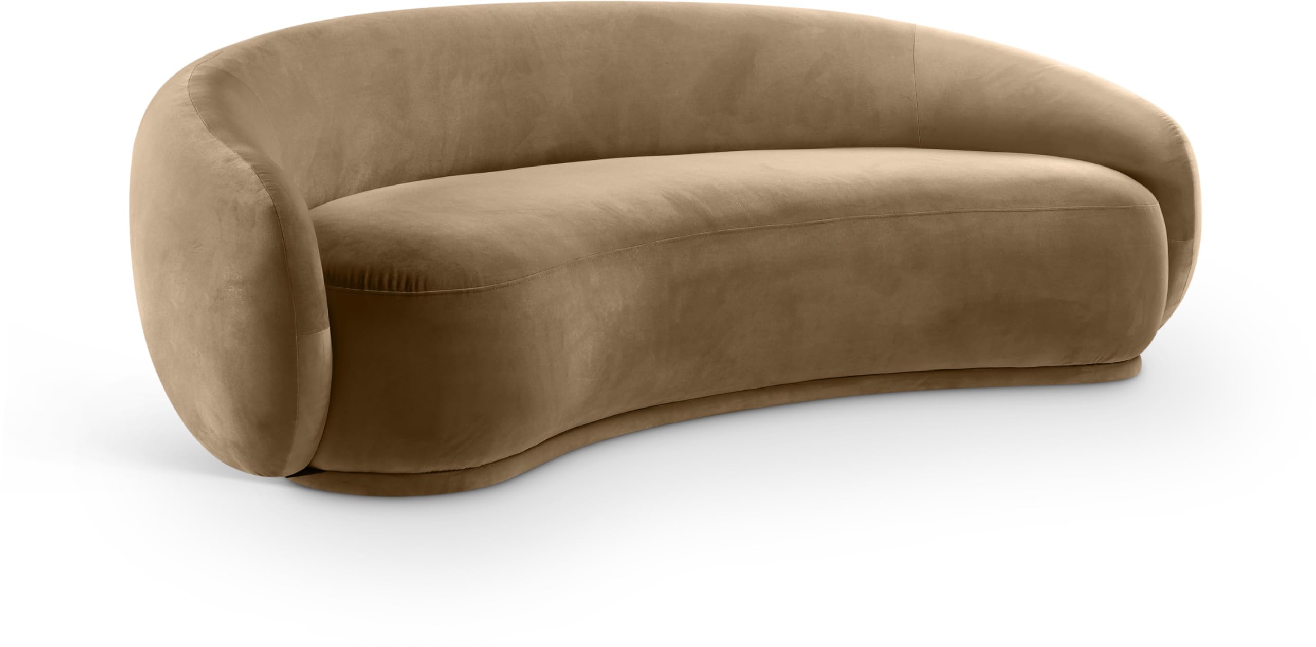 Beige Velvet Modern Contemporary Sofa