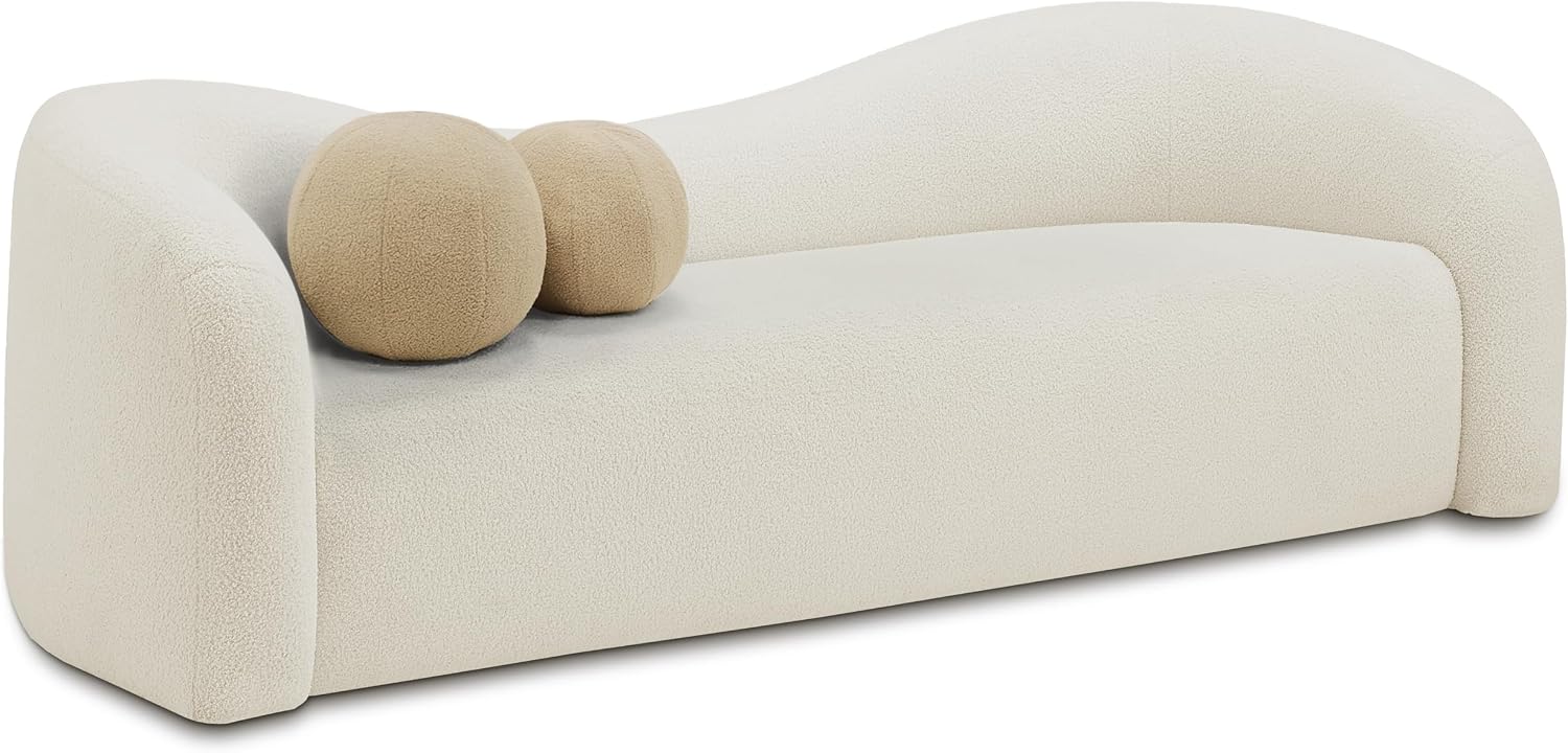Cream Teddy Curved Contemporary Sofa