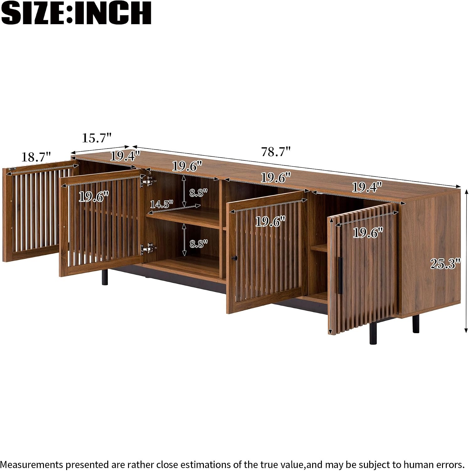 Modern Walnut Storage TV Entertainment Console