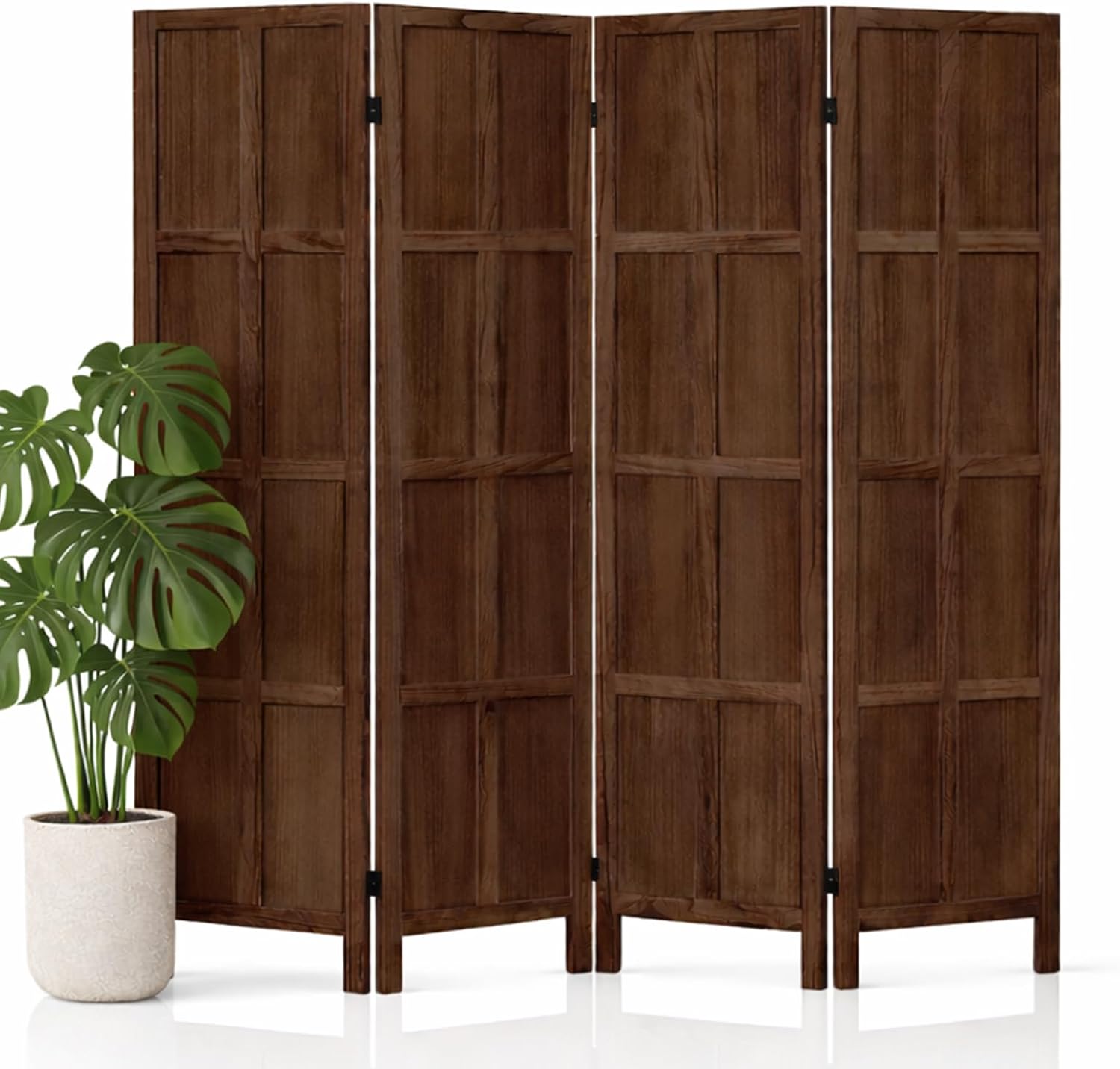 Brown Wooden Folding Privacy Room Divider