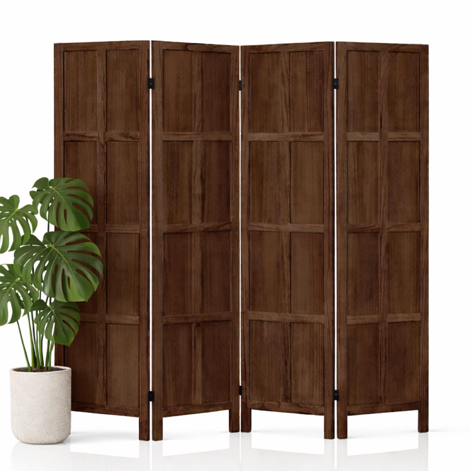 Brown Wooden Folding Privacy Room Divider