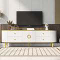 White Curved Modern Storage TV Console