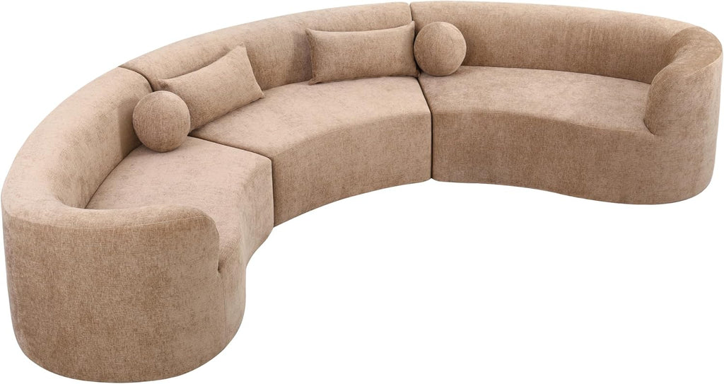 Oversized Curved Chenille Sectional Sofa