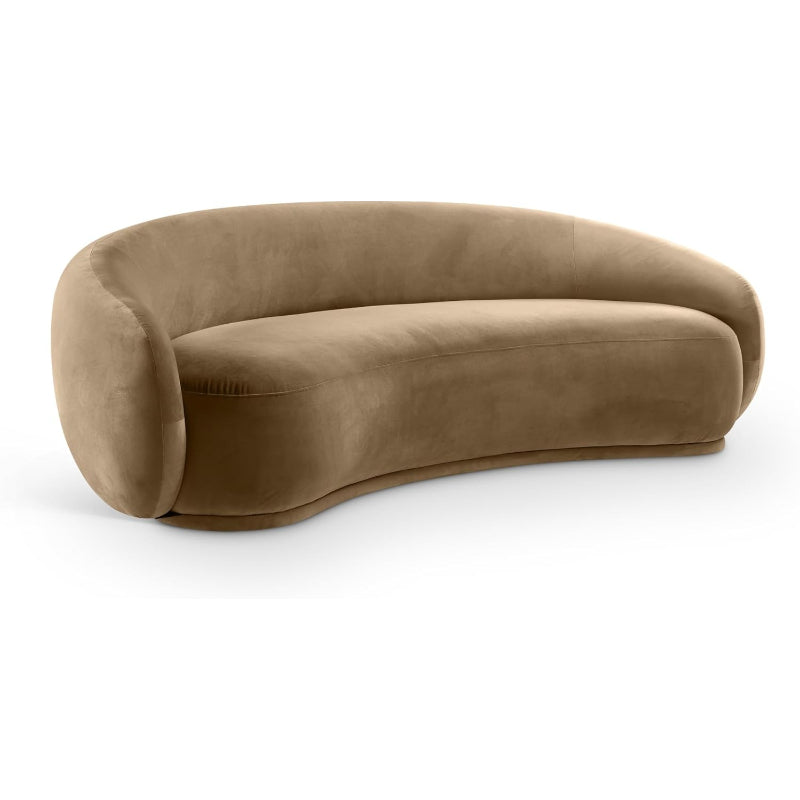 Beige Velvet Modern Contemporary Sofa