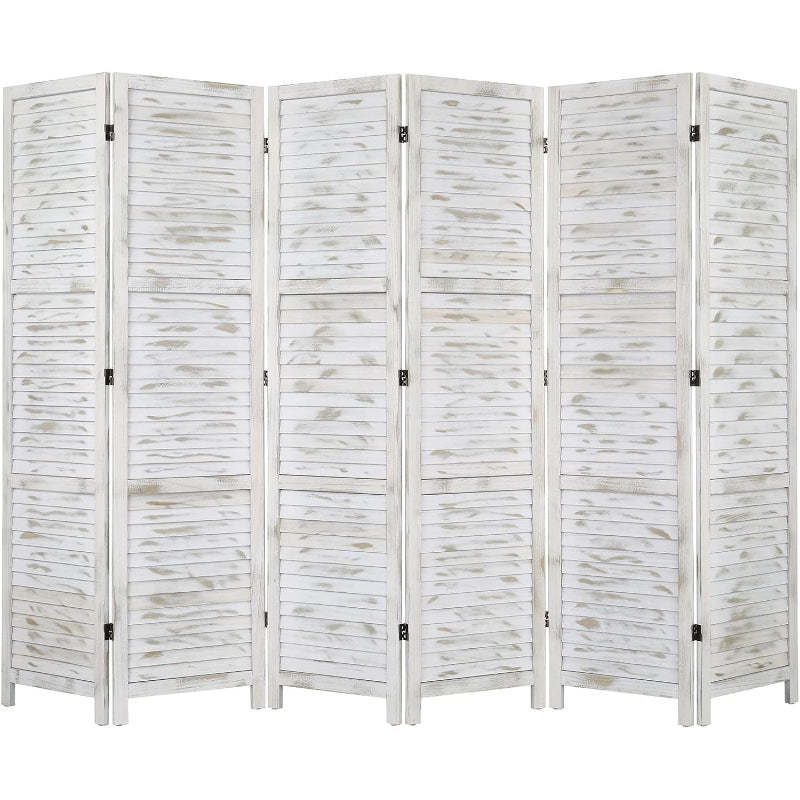 Grey Wooden Folding Privacy Room Divider