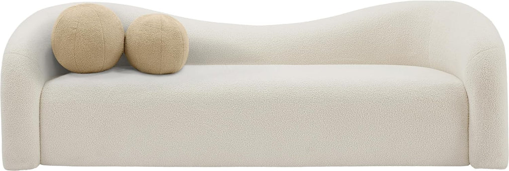 Cream Teddy Curved Contemporary Sofa