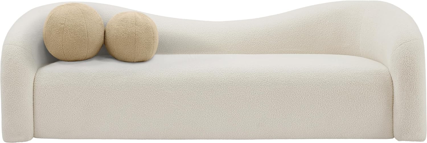 Cream Teddy Curved Contemporary Sofa