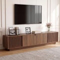 Slat‑Door Modern Storage TV Console Stand
