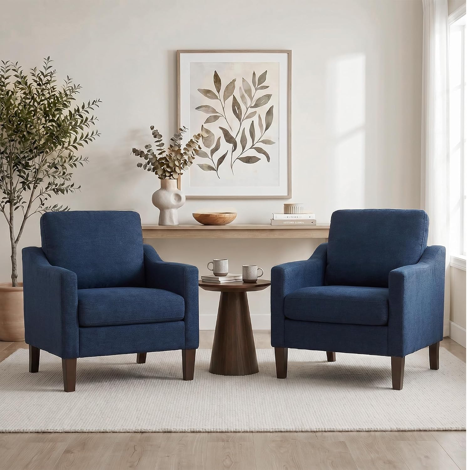 Blue Modern Upholstered Accent Chairs