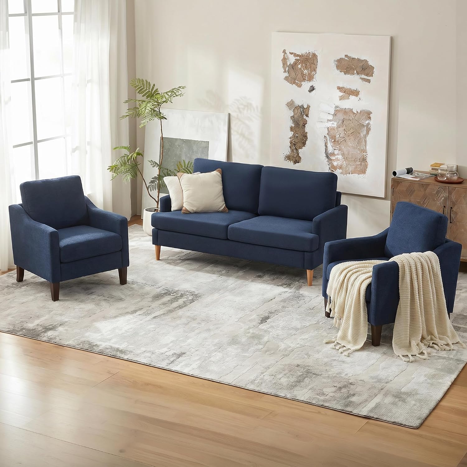 Blue Modern Upholstered Accent Chairs