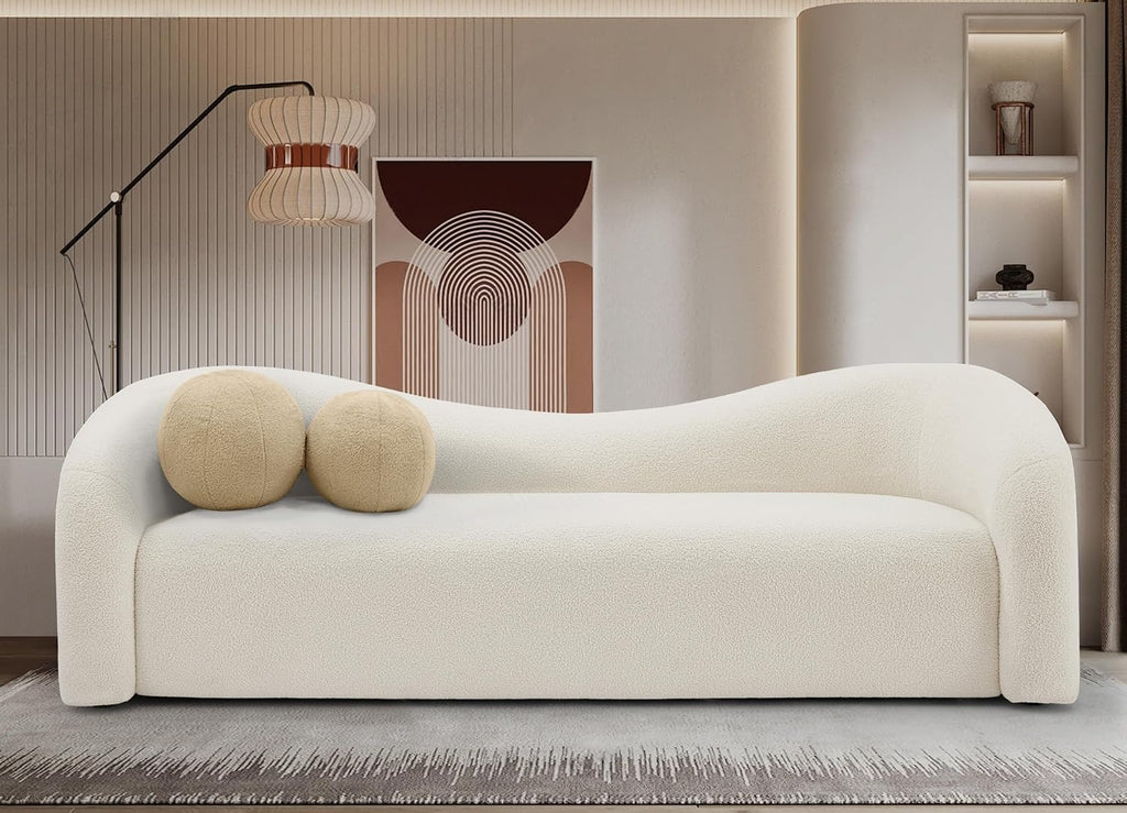 Cream Teddy Curved Contemporary Sofa