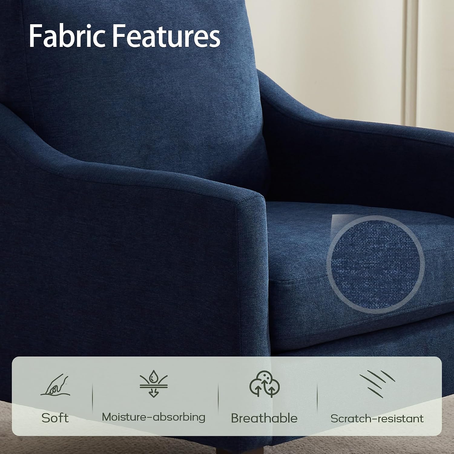 Blue Modern Upholstered Accent Chairs