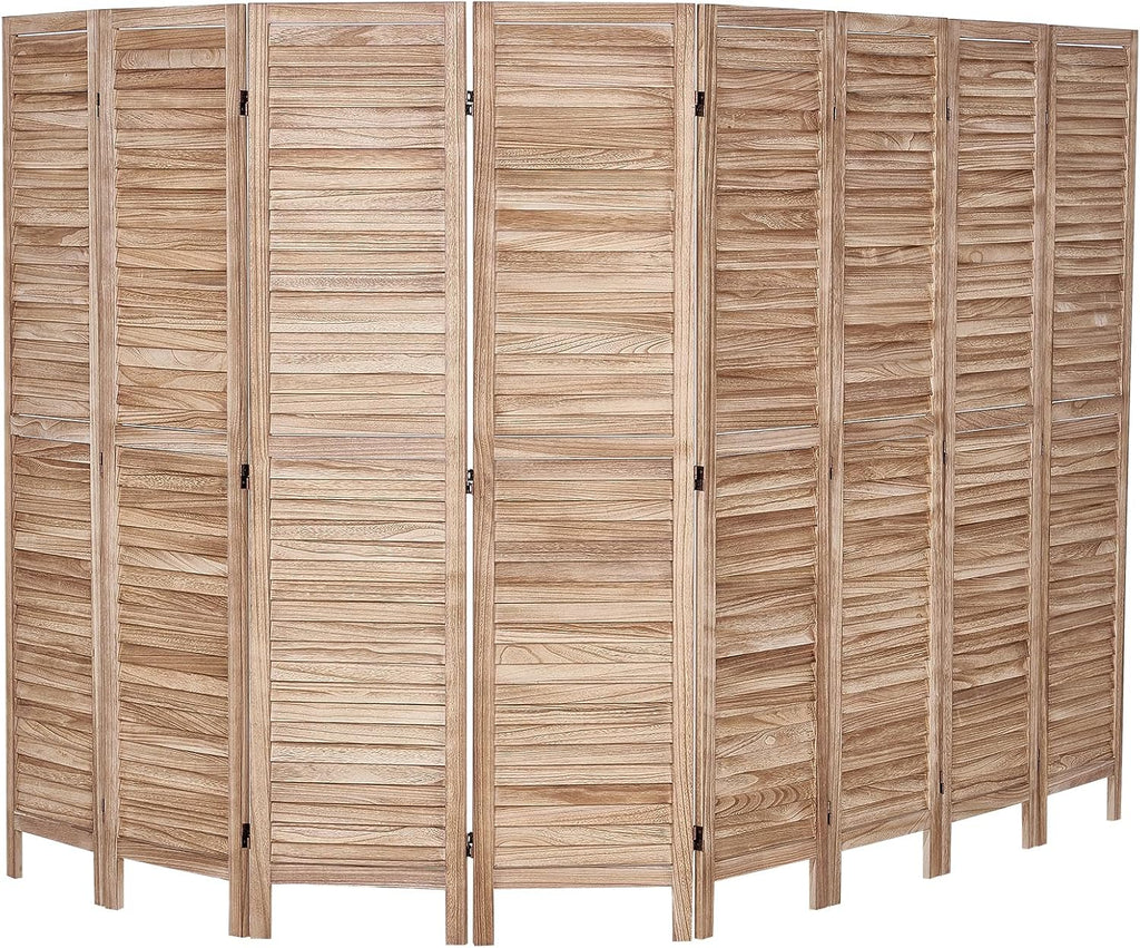 Louvered Wooden Folding Privacy Room Divider