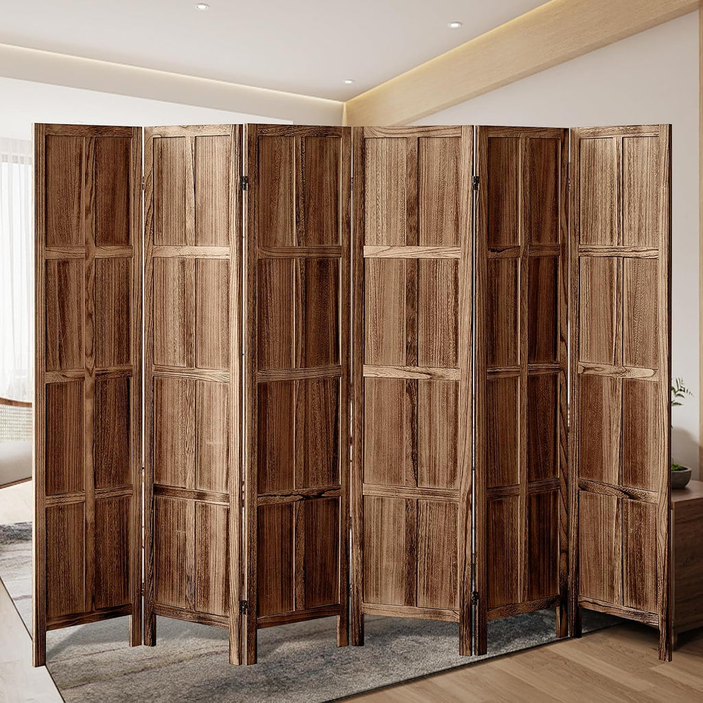 Brown Wooden Folding Privacy Room Divider