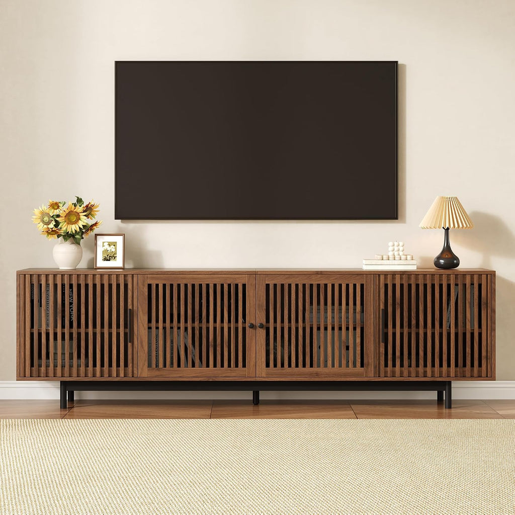 Modern Walnut Storage TV Entertainment Console