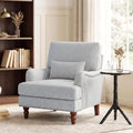 Blue Chenille Pinstripe Accent Chair