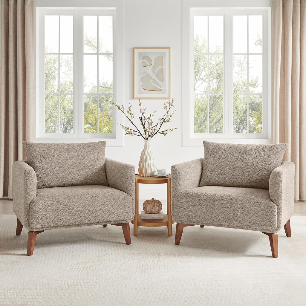 Modern Boucle Oversized Accent Chairs