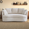 Beige Modern Curved 3‑Seater Sofa