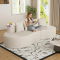 Beige Chenille Curved Sectional Sofa
